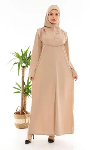 Zippered One-Piece Prayer Dress Mink-mink - 1