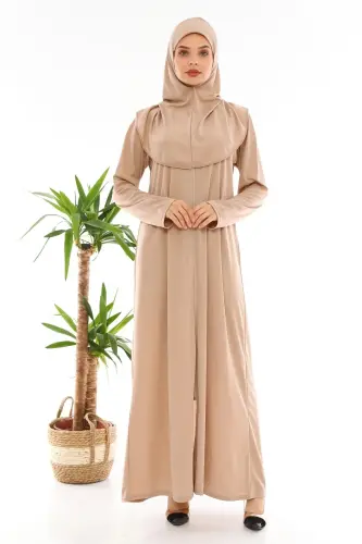 Zippered One-Piece Prayer Dress Mink-mink - 2