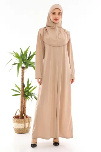 Zippered One-Piece Prayer Dress Mink-mink - 3