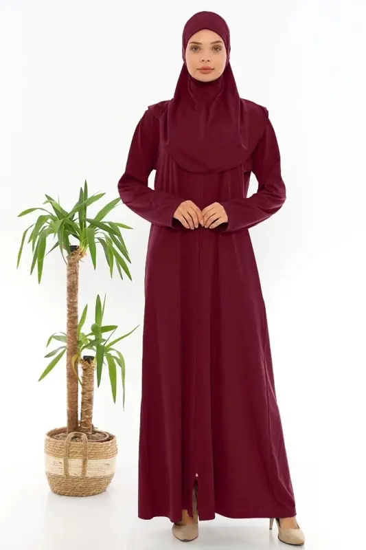 Zippered One-Piece Prayer Dress Plum - 1