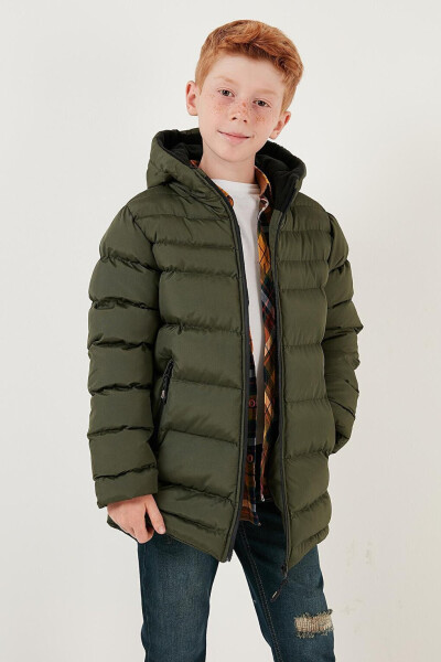 Zippered Pocket Hooded Puffer Jacket 6492324 - 13