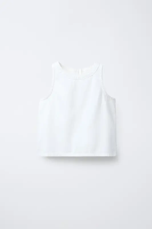ZIPPERED SLEEVELESS TOP-White - 1