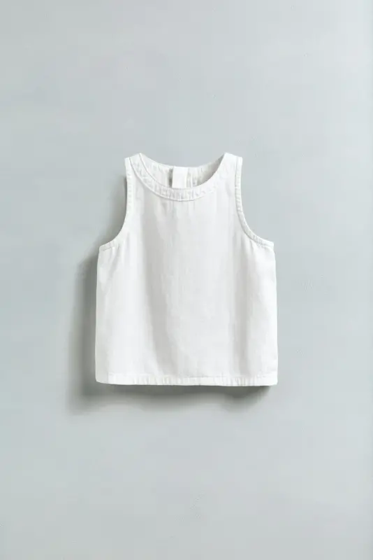 ZIPPERED SLEEVELESS TOP-White - 5