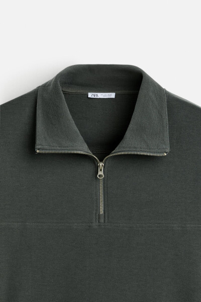 Zippered stand-up collar sweatshirt - Anthracite grey - 16