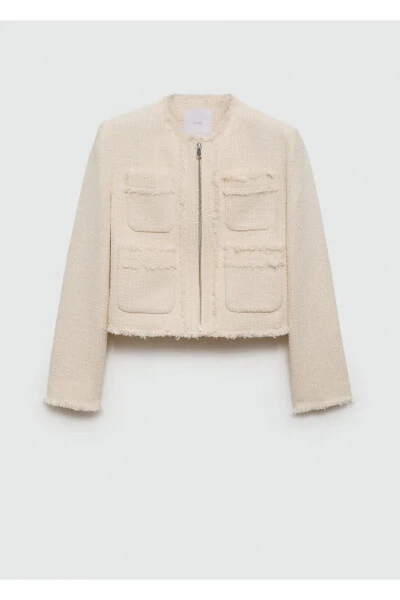 Zippered Tweed Jacket - 3