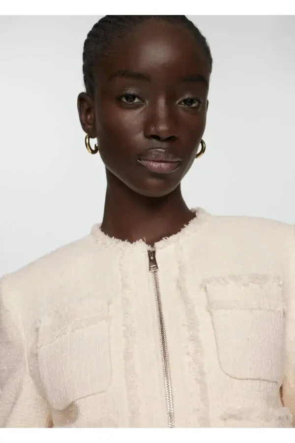 Zippered Tweed Jacket - 5