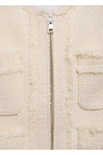 Zippered Tweed Jacket - 6