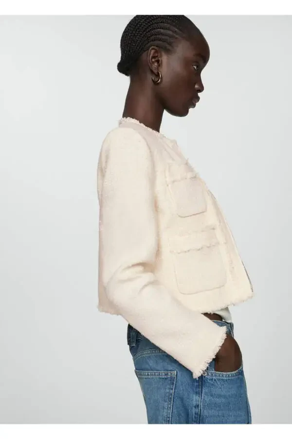 Zippered Tweed Jacket - 7