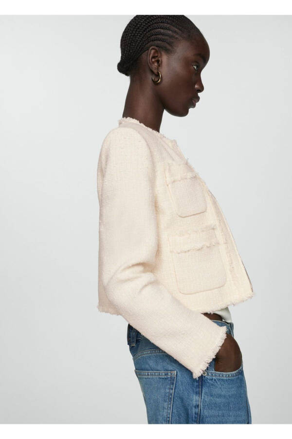 Zippered Tweed Jacket - 7