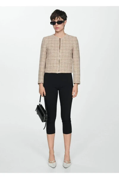 Zippered Tweed Jacket - MANGO (1)