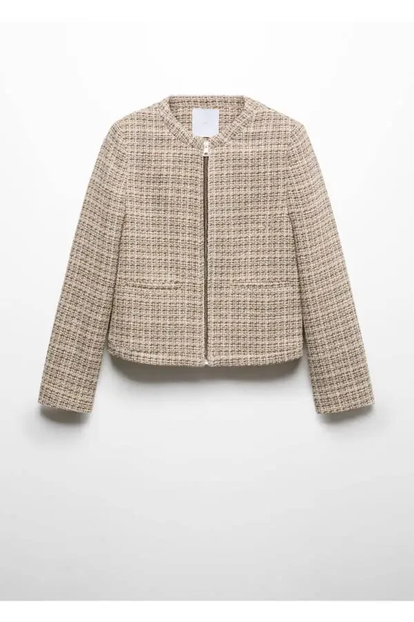 Zippered Tweed Jacket - 3