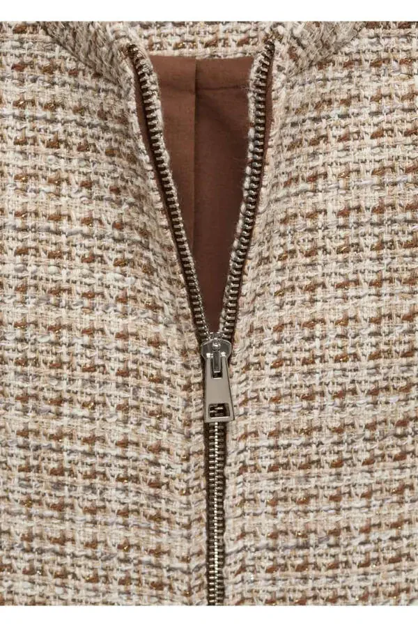 Zippered Tweed Jacket - 6