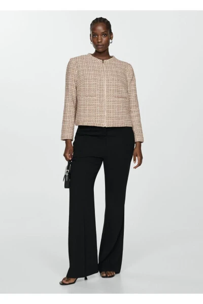 Zippered Tweed Jacket - 8