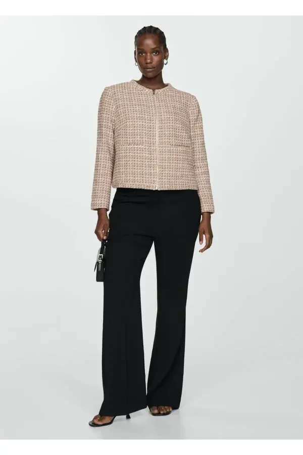 Zippered Tweed Jacket - 8