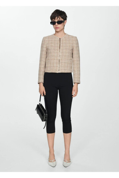 Zippered Tweed Jacket - MANGO WOMAN (1)