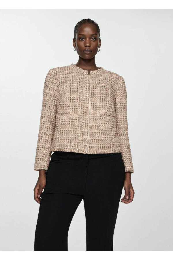 Zippered Tweed Jacket - 7