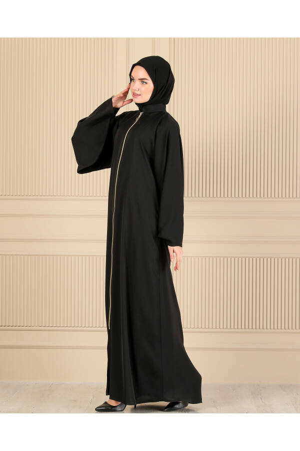 Zippered Wide Sleeve Ferace & Abaya - 4