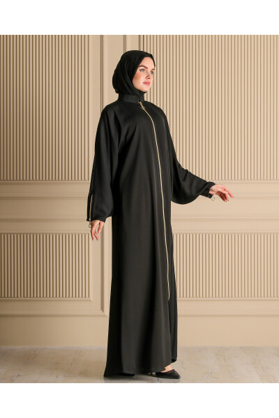 Zippered Wide Sleeve Ferace & Abaya - 5