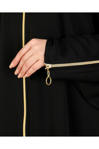 Zippered Wide Sleeve Ferace & Abaya - 6