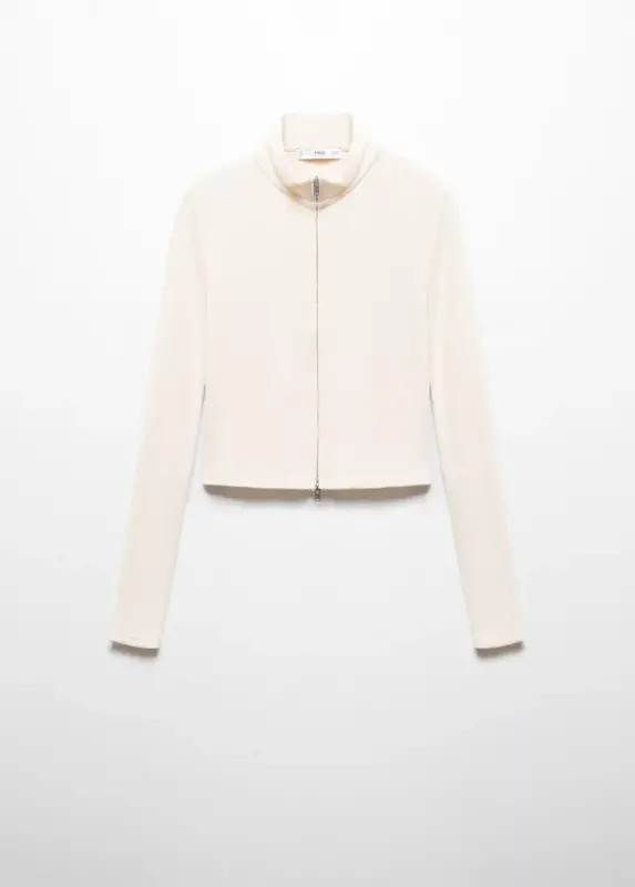 Zippersiz balak yaka cardigan - Ekrü - MANGO