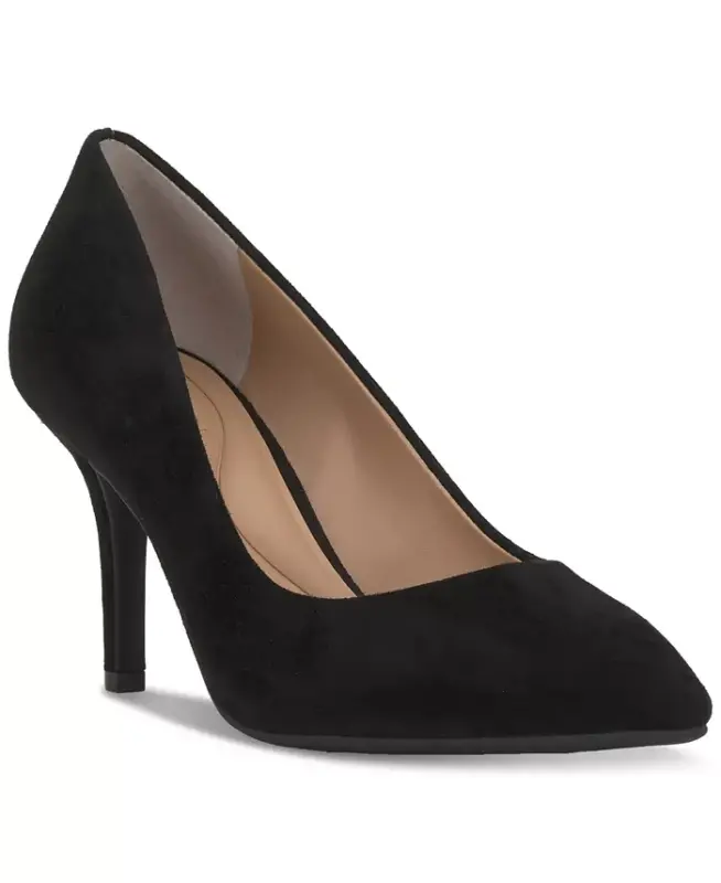 Zitah Pointed Toe Pumps, Created for Modazone - Black Suede - 5