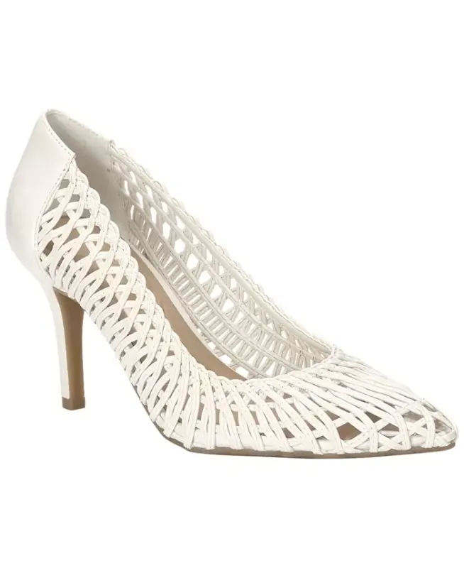 Zitah Pointed Toe Pumps, Created for Modazone - White Woven - 1