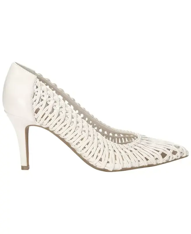 Zitah Pointed Toe Pumps, Created for Modazone - White Woven - 2