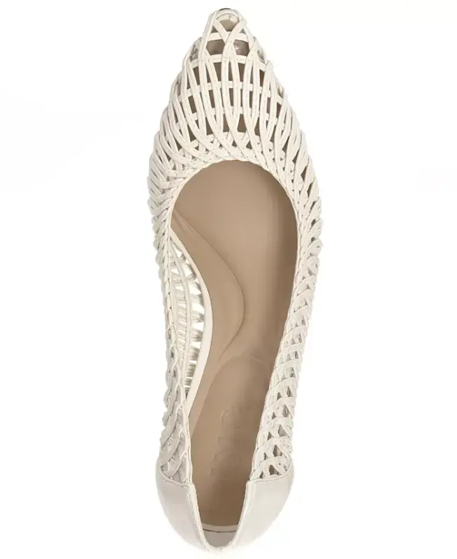 Zitah Pointed Toe Pumps, Created for Modazone - White Woven - 4