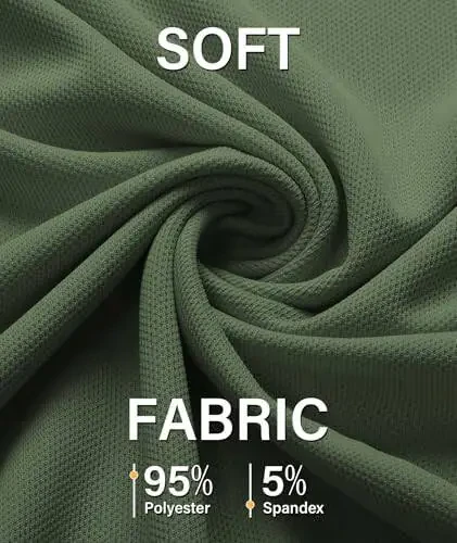 ZITY 5 Pack Erkaklar Polo Ko'ylak Qisqa Qisma Sport Golf Tennis Futbolka Namlikni chiqaruvchi Yozgi Ko'ylaklar - 4