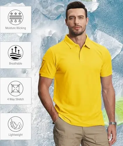 ZITY 5 Pack Erkaklar Polo Ko'ylak Qisqa Qisma Sport Golf Tennis Futbolka Namlikni chiqaruvchi Yozgi Ko'ylaklar - 5