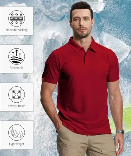 ZITY 5 Pack Erkaklar Polo Ko'ylak Qisqa Qisma Sport Golf Tennis Futbolka Namlikni Yutuvchi Yozgi Ko'ylaklar - 3