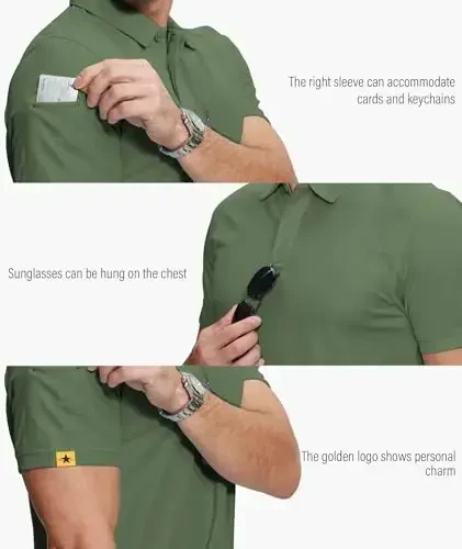 ZITY 5 Pack Erkaklar Polo Ko'ylak Qisqa Yengli Sport Golf Tennis Futbolka Namlikni chiqaruvchi Yozgi Ko'ylaklar - 2