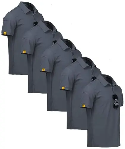 ZITY 5 Pack Erkaklar Polo Ko'ylak Qisqa Yengli Sport Golf Tennis Futbolka Namlikni tortuvchi Yozgi Ko'ylaklar - 1