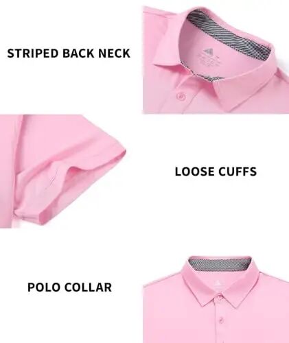 ZITY 5 Pack Mens Polo Shirt Short Sleeve Moisture Wicking Golf T-Shirt | Casual, Work, Athletic, Business, Tactical, Sport, Outdoor, Hiking, Camping, Breathable, Quick-Drying, Lightweight, Stretchy - ZITY (1)