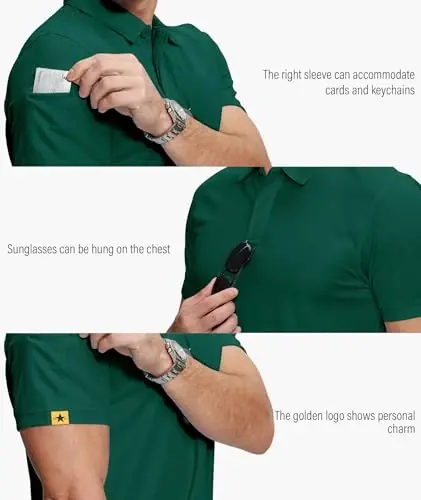 ZITY 5 Pack Mens Polo Shirt Short Sleeve Sports Golf Tennis T-Shirt Moisture-Wicking Summer Shirts - 2