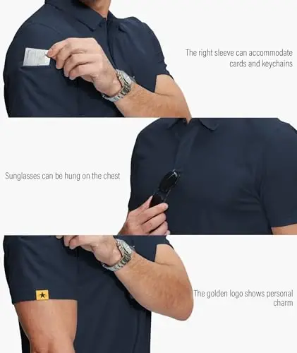 ZITY 5 Pack Mens Polo Shirt Short Sleeve Sports Golf Tennis T-Shirt Moisture-Wicking Summer Shirts - 2