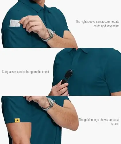 ZITY 5 Pack Mens Polo Shirt Short Sleeve Sports Golf Tennis T-Shirt Moisture-Wicking Summer Shirts - 2