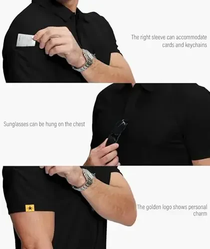 ZITY 5 Pack Mens Polo Shirt Short Sleeve Sports Golf Tennis T-Shirt Moisture-Wicking Summer Shirts - 2