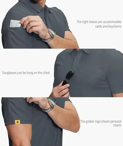 ZITY 5 Pack Mens Polo Shirt Short Sleeve Sports Golf Tennis T-Shirt Moisture-Wicking Summer Shirts - 2