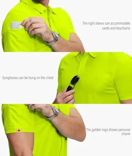 ZITY 5 Pack Mens Polo Shirt Short Sleeve Sports Golf Tennis T-Shirt Moisture-Wicking Summer Shirts - 2