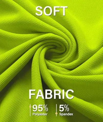 ZITY 5 Pack Mens Polo Shirt Short Sleeve Sports Golf Tennis T-Shirt Moisture-Wicking Summer Shirts - 4