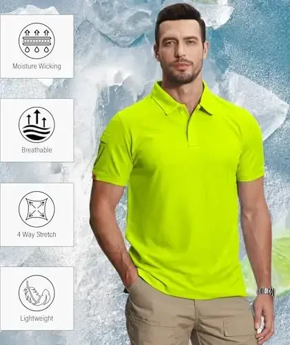 ZITY 5 Pack Mens Polo Shirt Short Sleeve Sports Golf Tennis T-Shirt Moisture-Wicking Summer Shirts - 5