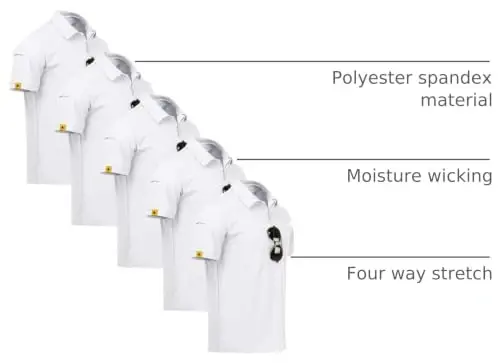 ZITY 5 Pack Mens Polo Shirt Short Sleeve Sports Golf Tennis T-Shirt Moisture-Wicking Summer Shirts - 4