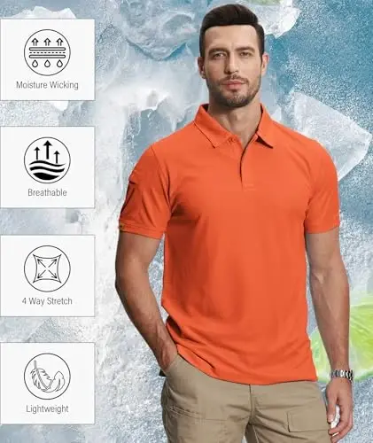 ZITY 5 Pack Mens Polo Shirt Short Sleeve Sports Golf Tennis T-Shirt Moisture-Wicking Summer Shirts - 5