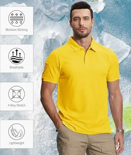 ZITY 5 Pack Mens Polo Shirt Short Sleeve Sports Golf Tennis T-Shirt Moisture-Wicking Summer Shirts - 5