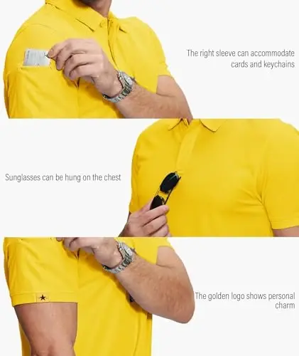 ZITY 5 Pack Mens Polo Shirt Short Sleeve Sports Golf Tennis T-Shirt Moisture-Wicking Summer Shirts - 2
