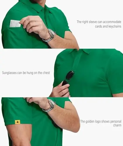 ZITY 5 Pack Mens Polo Shirt Short Sleeve Sports Golf Tennis T-Shirt Moisture-Wicking Summer Shirts - 2