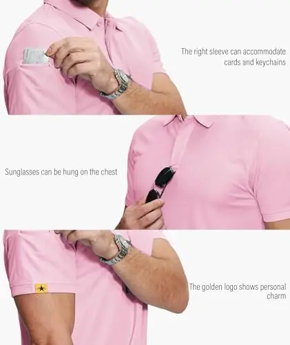 ZITY 5 Pack Mens Polo Shirt Short Sleeve Sports Golf Tennis T-Shirt Moisture-Wicking Summer Shirts - ZITY (1)