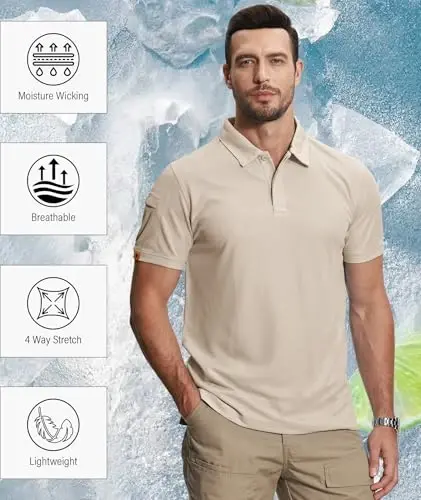 ZITY 5 Pack Mens Polo Shirt Short Sleeve Sports Golf Tennis T-Shirt Moisture-Wicking Summer Shirts - 5