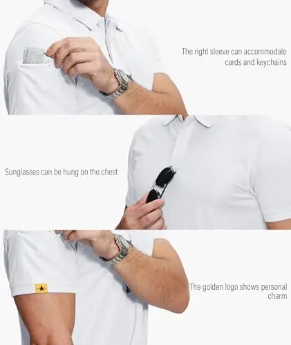 ZITY 5 Pack Mens Polo Shirt Short Sleeve Sports Golf Tennis T-Shirt Moisture-Wicking Summer Shirts - ZITY (1)